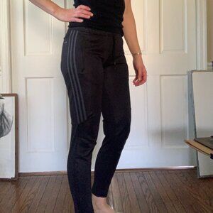 Black Adidas striped trainer pants womens medium